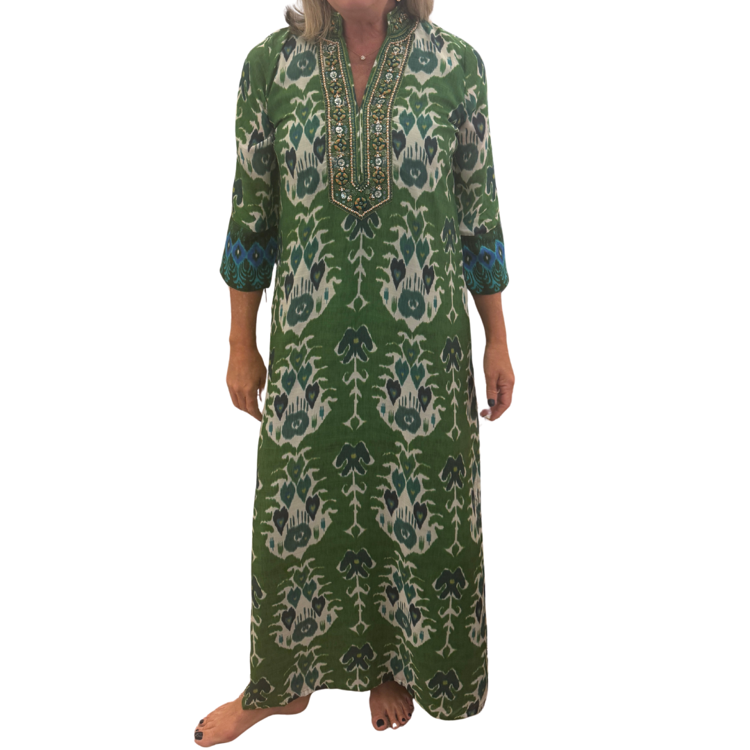 Bella Tu Elise Caftan - Ikat Green