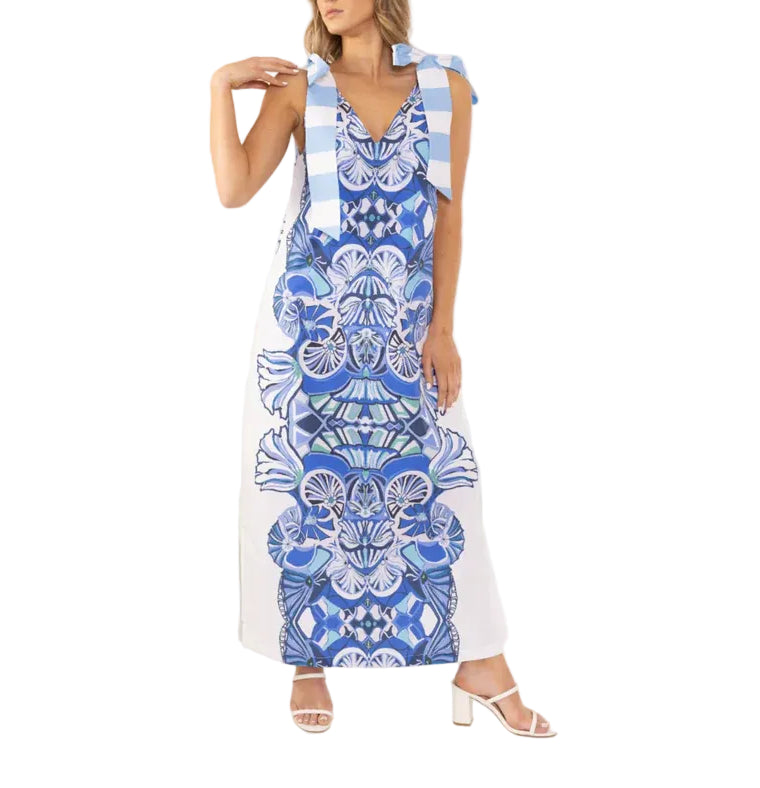 HOUSE OF MBR Beaufort Long Dress - Blue Lapis
