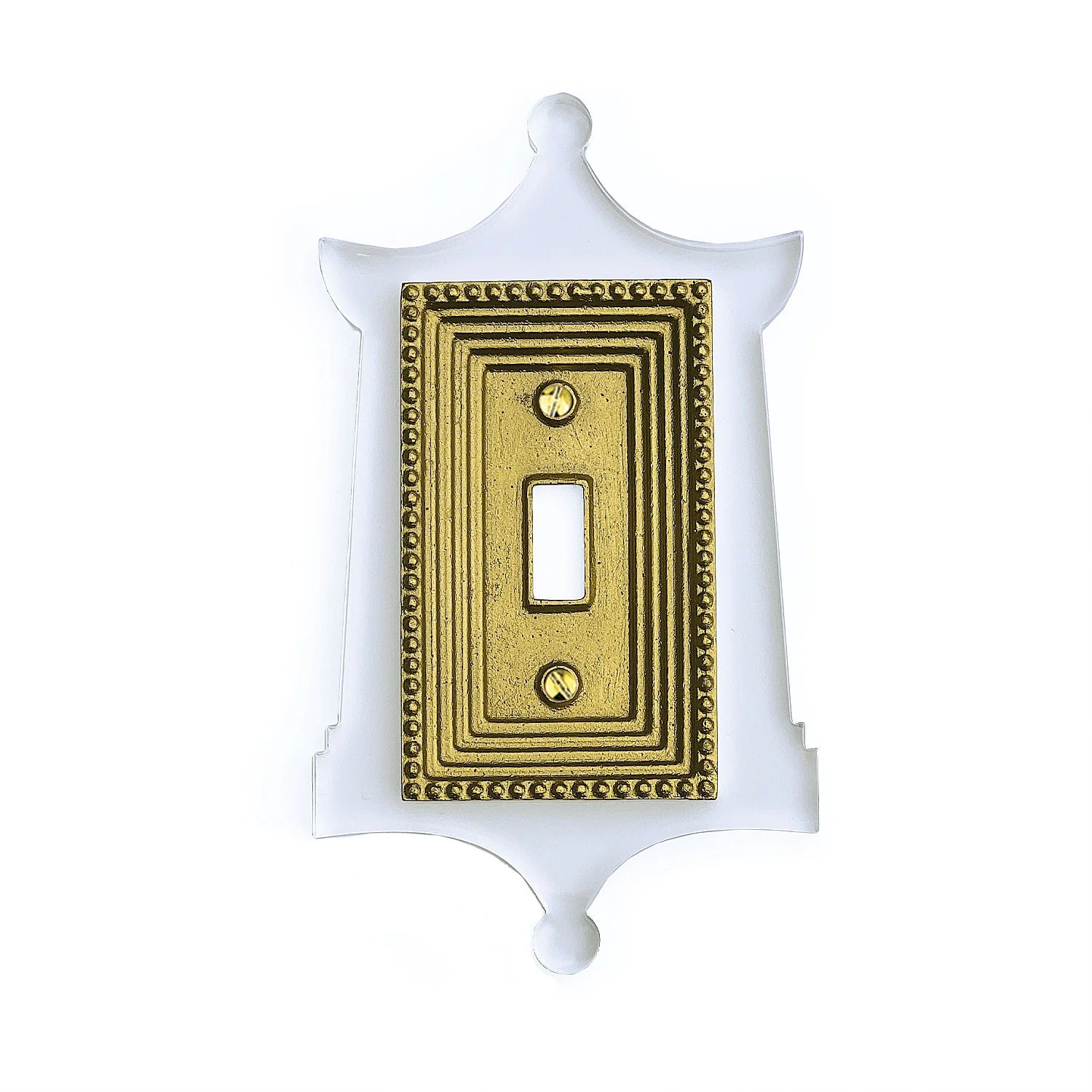 Brass Pagoda Single Switch Plate