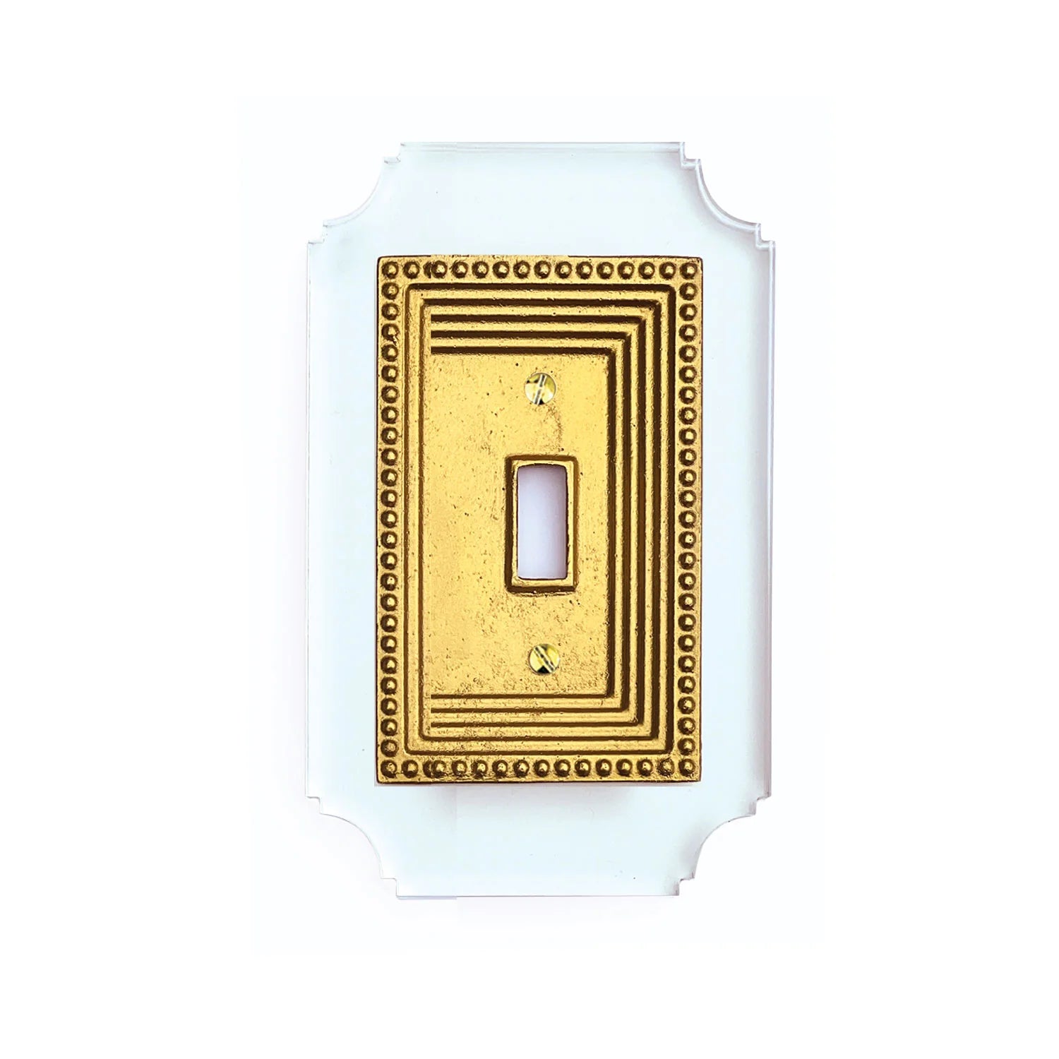 Brass/Clear Georgian Light Switchplate | 2 Sizes