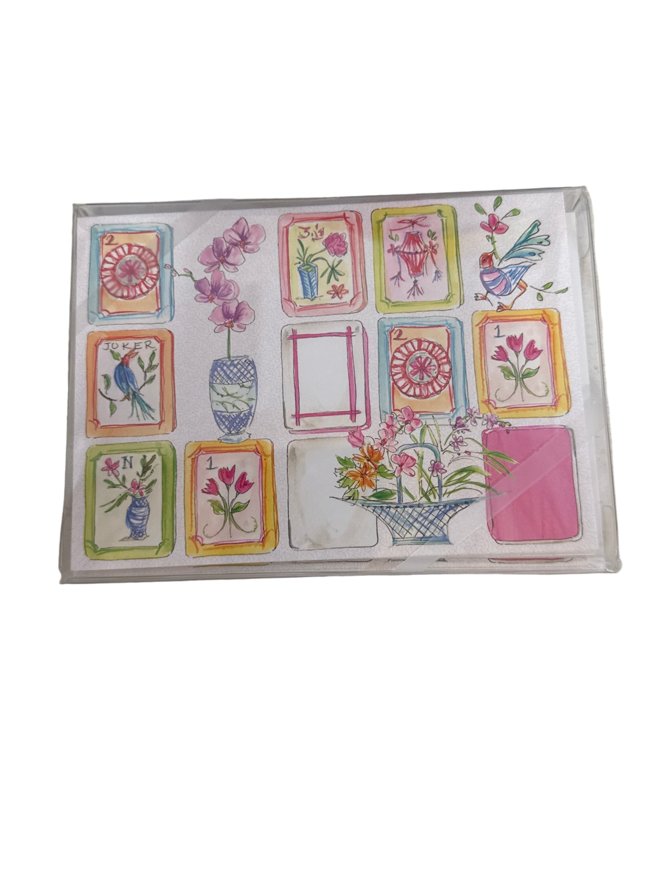 Petite Notes - Mahjong Tiles with Orchid and Bird