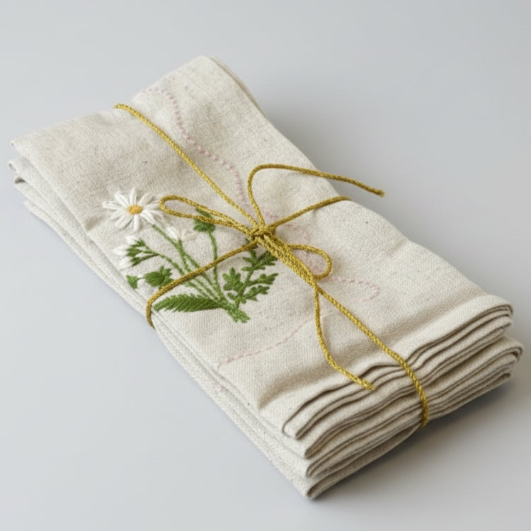 18" Embroidered Napkins - Set/4