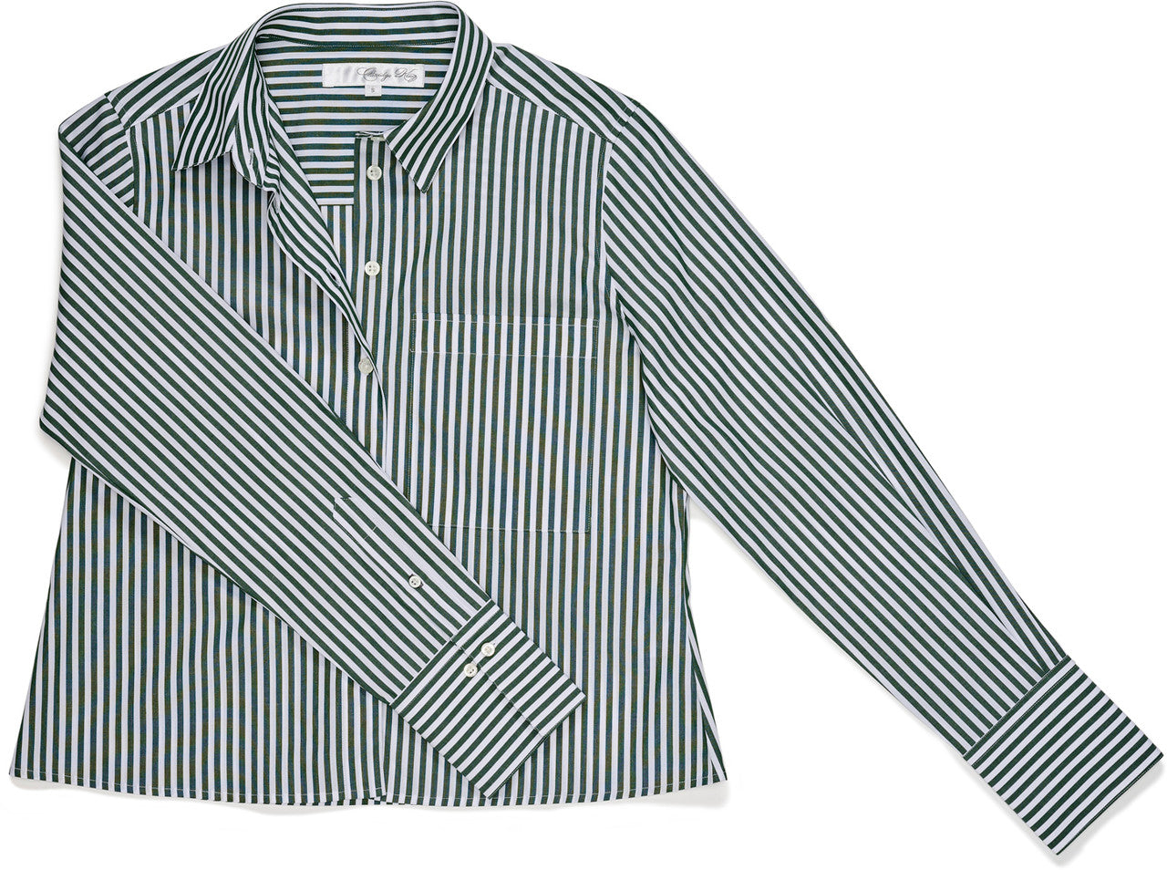 Claridge & King The Crop in Evergreen Stripe