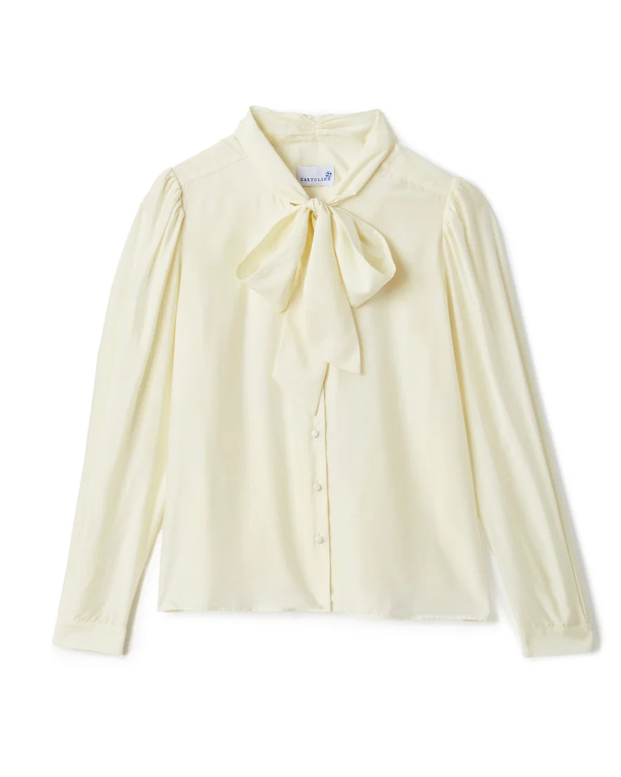 Cartolina Peggy Long Sleeve Top-Ivory