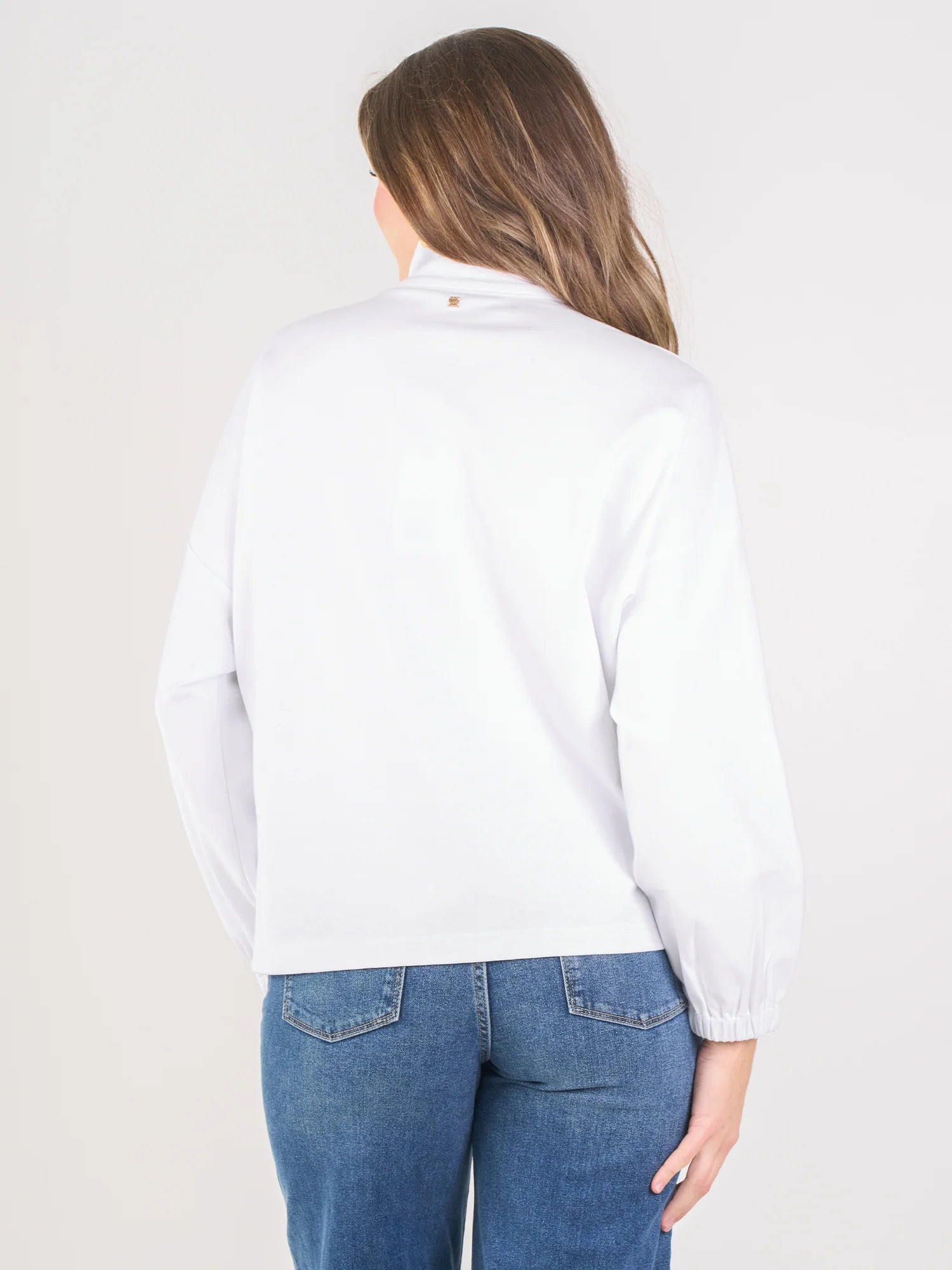 Emily McCarthy Long Sleeve Top Poppy - White Cotton Poplin