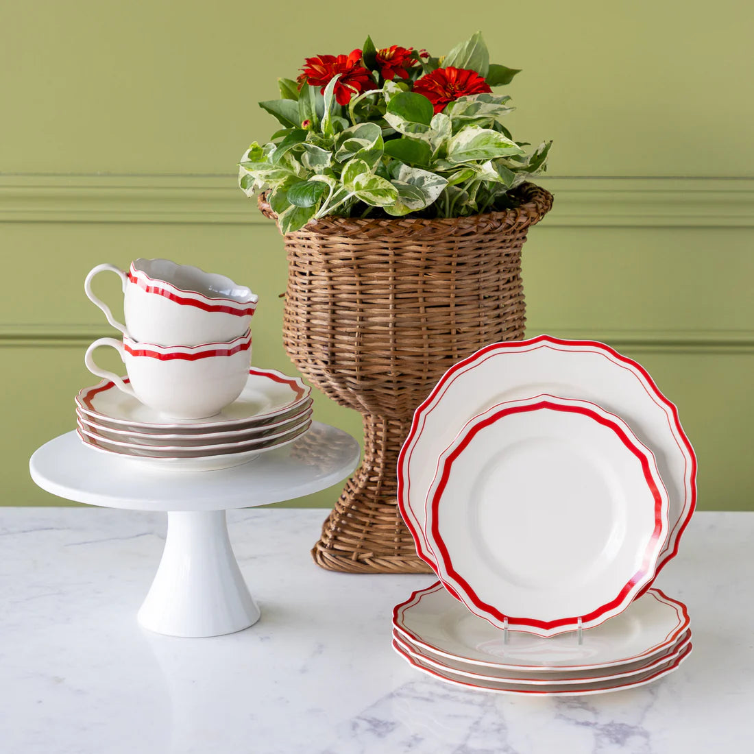 Icing on the Cake Red Dinner Plate, Salad Plate, and Mug