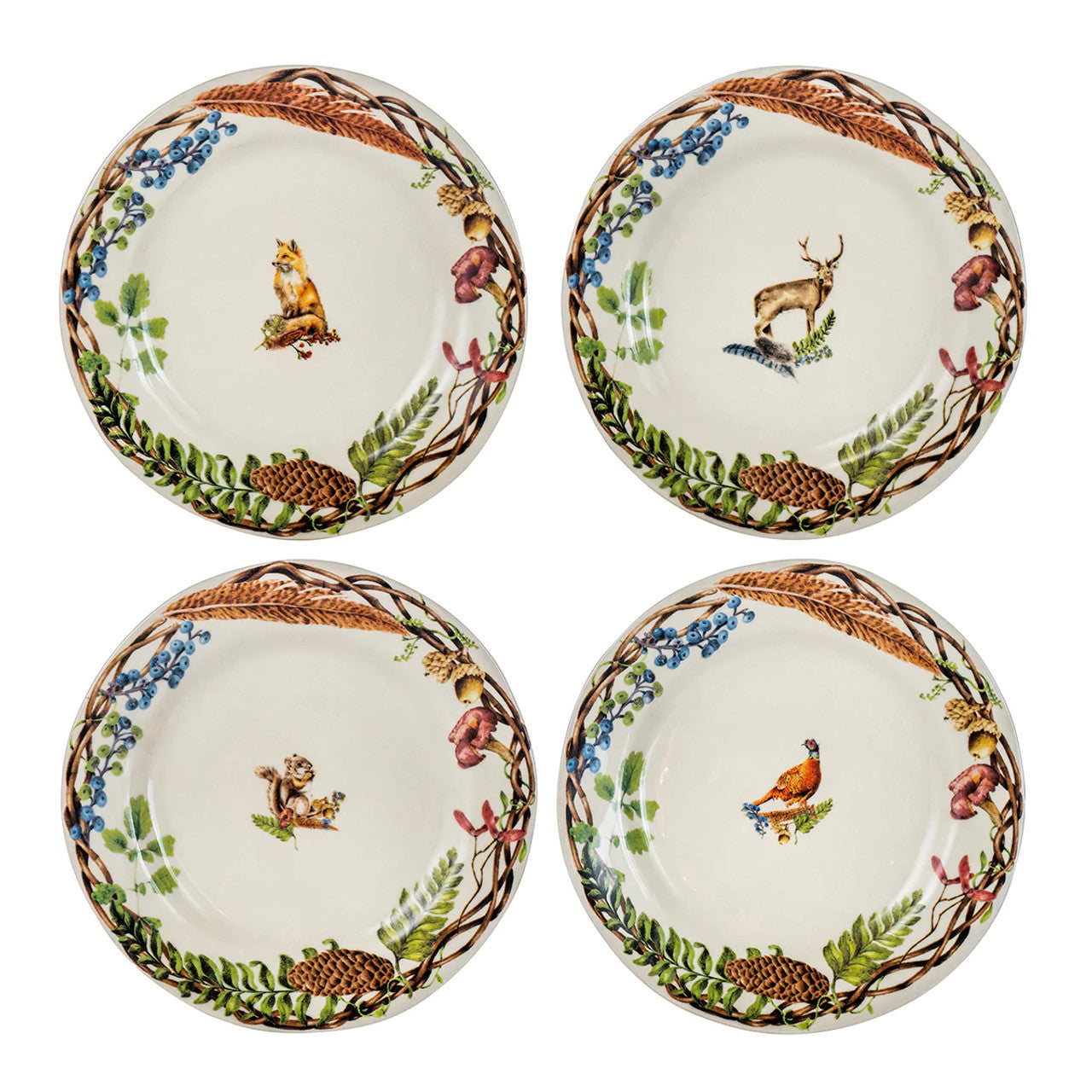 Juliska Forest Walk Cafe au Lait Dessert/Salad Plate - Set of 4