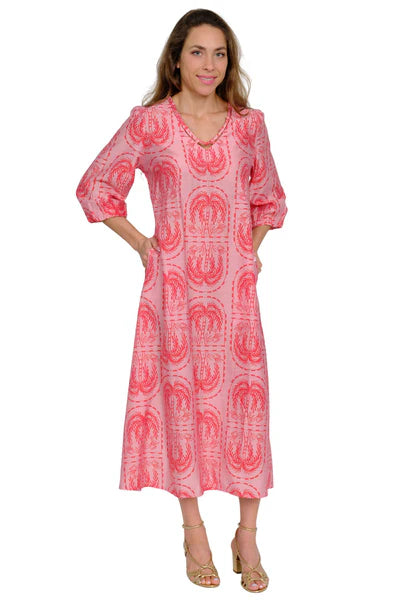Cairo Dress - Pink Palm