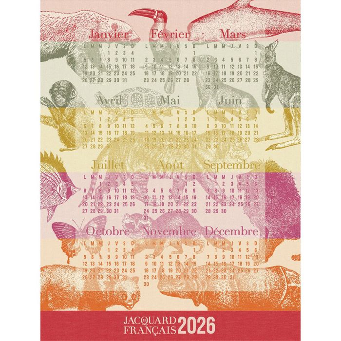 Le Jacquard Francais Calendrier 2026 Tea Towel