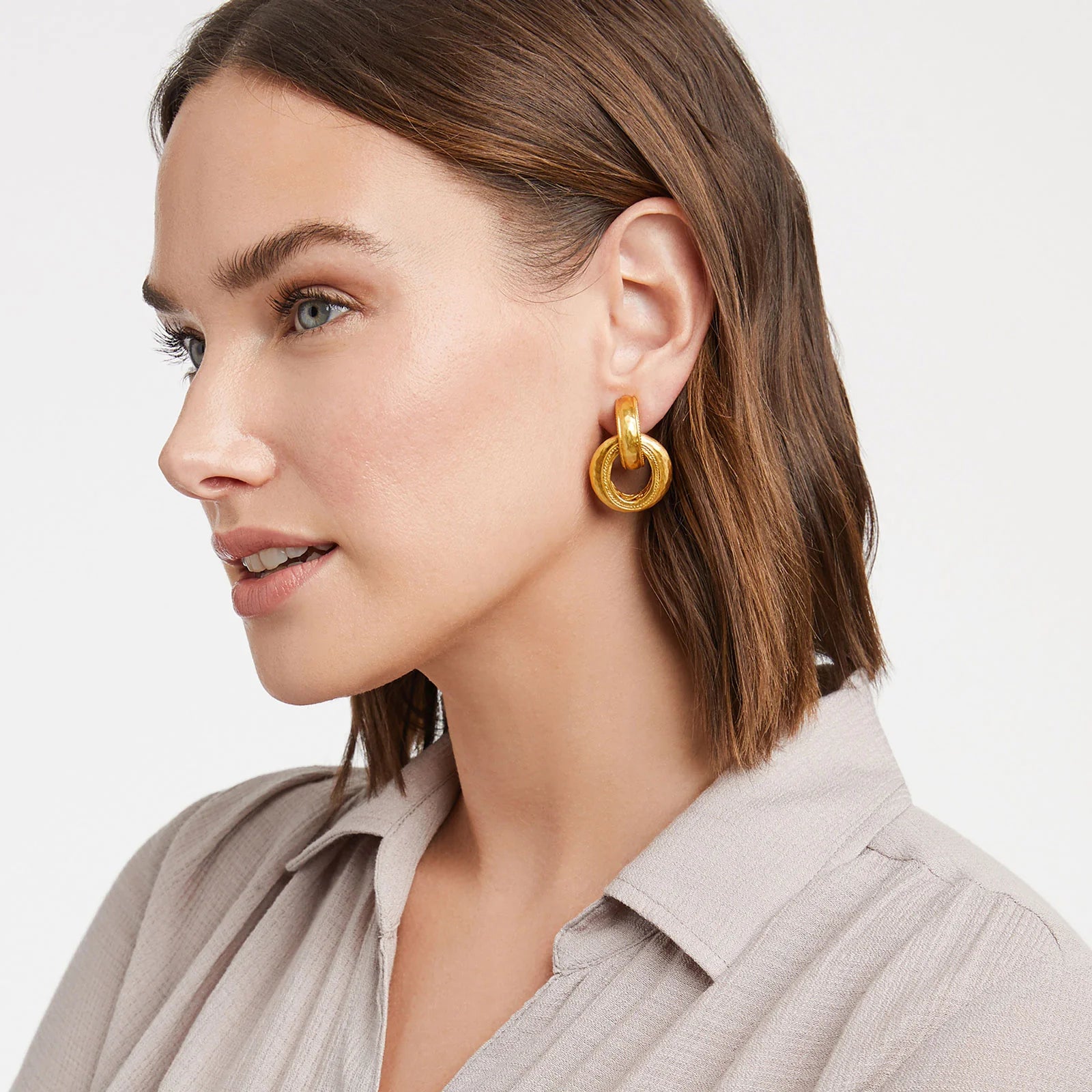 Julie Vos Cannes Doorknocker Clip Earrings