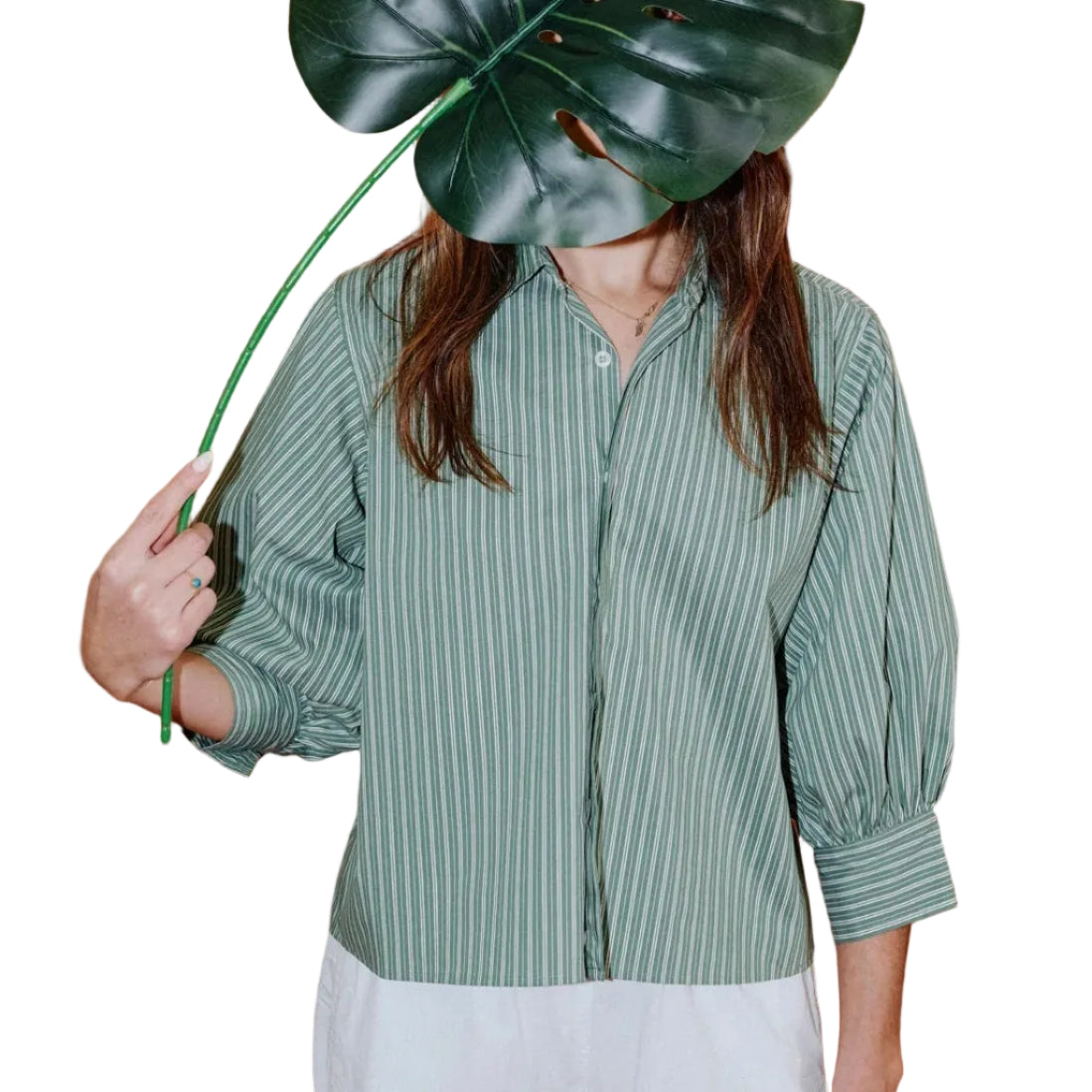Esme Shirt | Basil Stripe