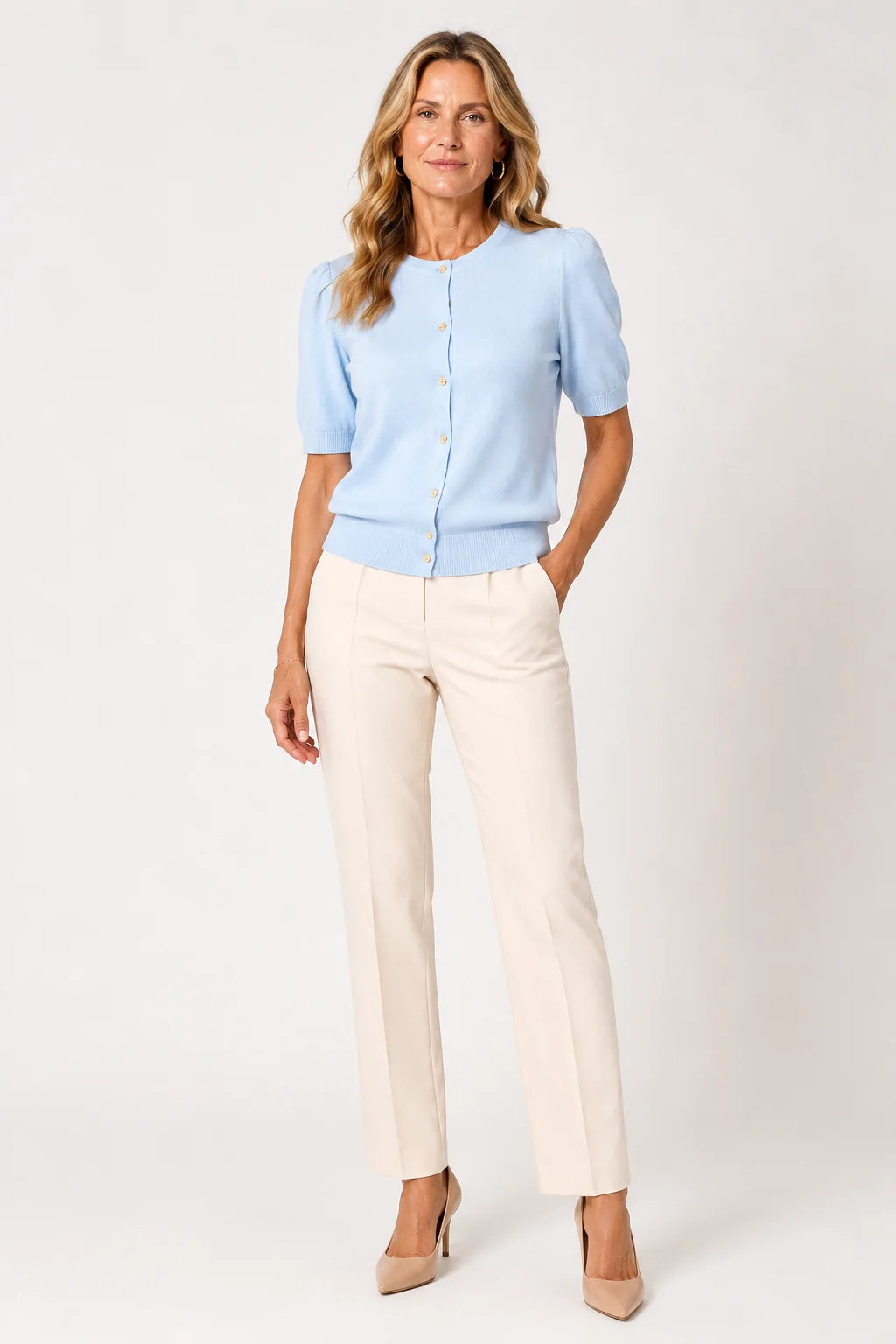 The Burgess Collection Colette Knit Cardigan | Sky