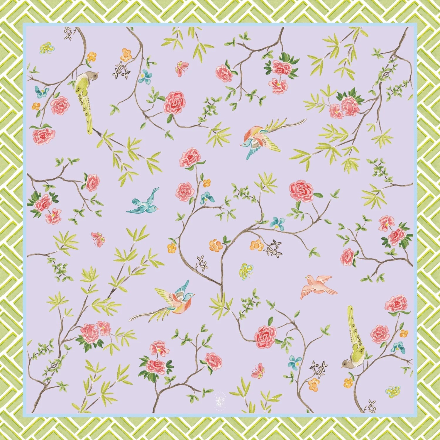 Catherine Cartie Lavender Chinoiserie Scarf