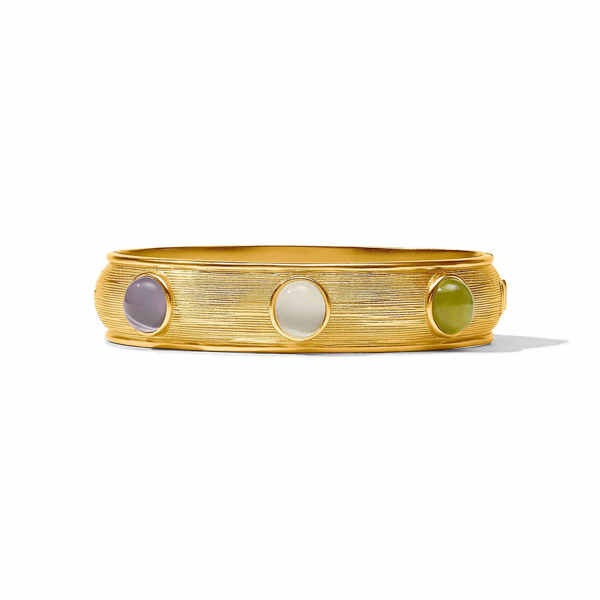 Julie Vos Jewelry Cobblestone Stone Hinge Bangle - Multi Stone Cat's Eye