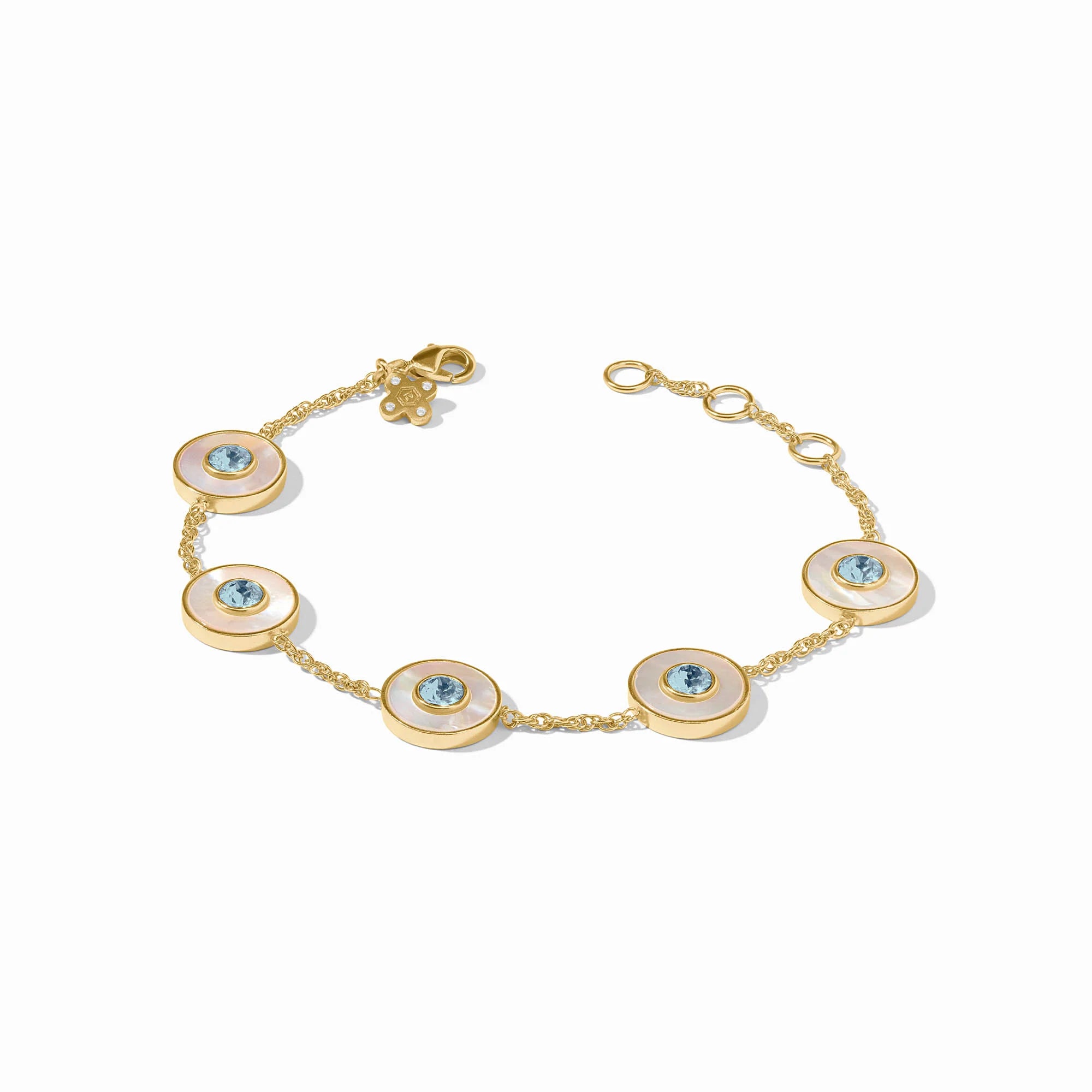 Colette Circle Delicate Bracelet - Chalcedony Blue