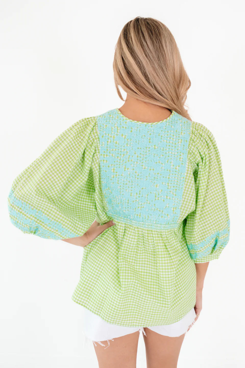 Green & Blue Embroidered Cooper Top