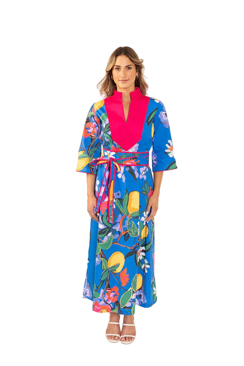 House of MBR Babs Dress - Blue Veranda