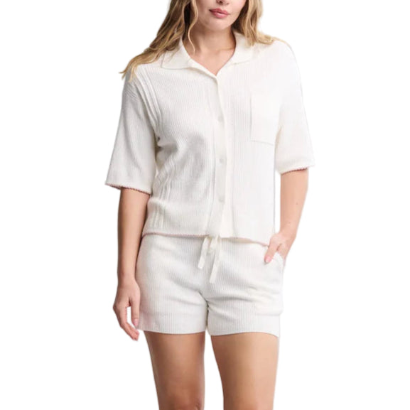 Barefoot Dreams Ultra Lite Shirt and Short Set - Pearl