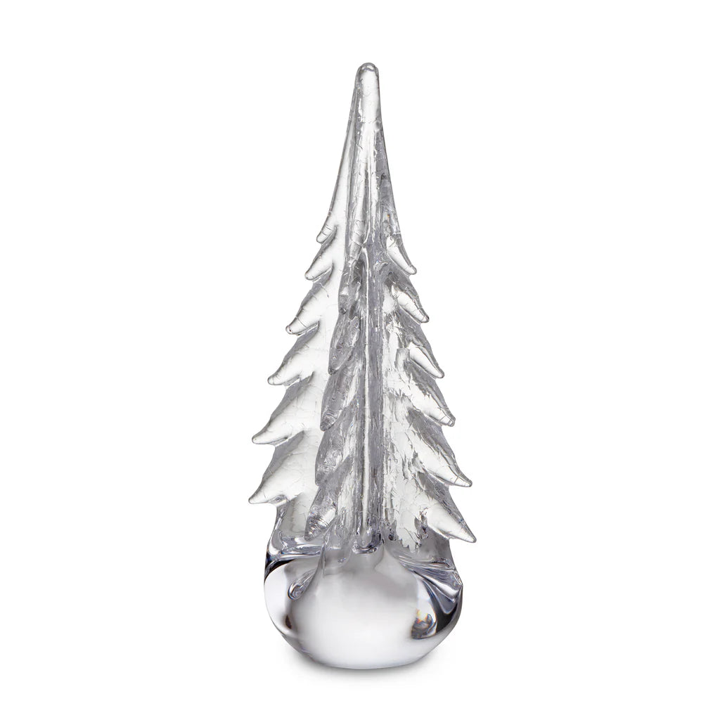 Simon Pearce Crackle Four-Sided Evergreen Tree - 12 inch