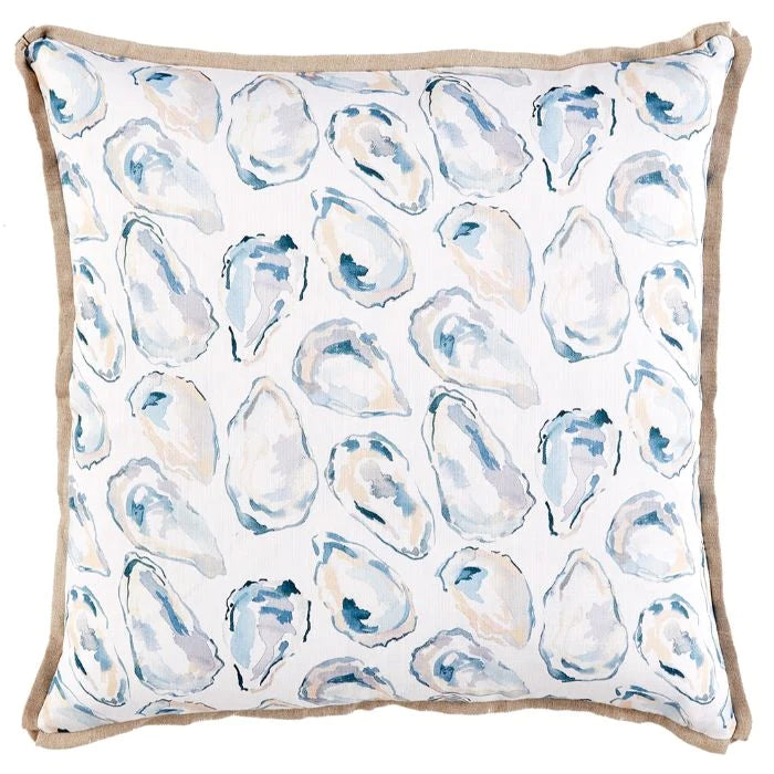 Oysters Pastel Pillow with Linen Back and Flange