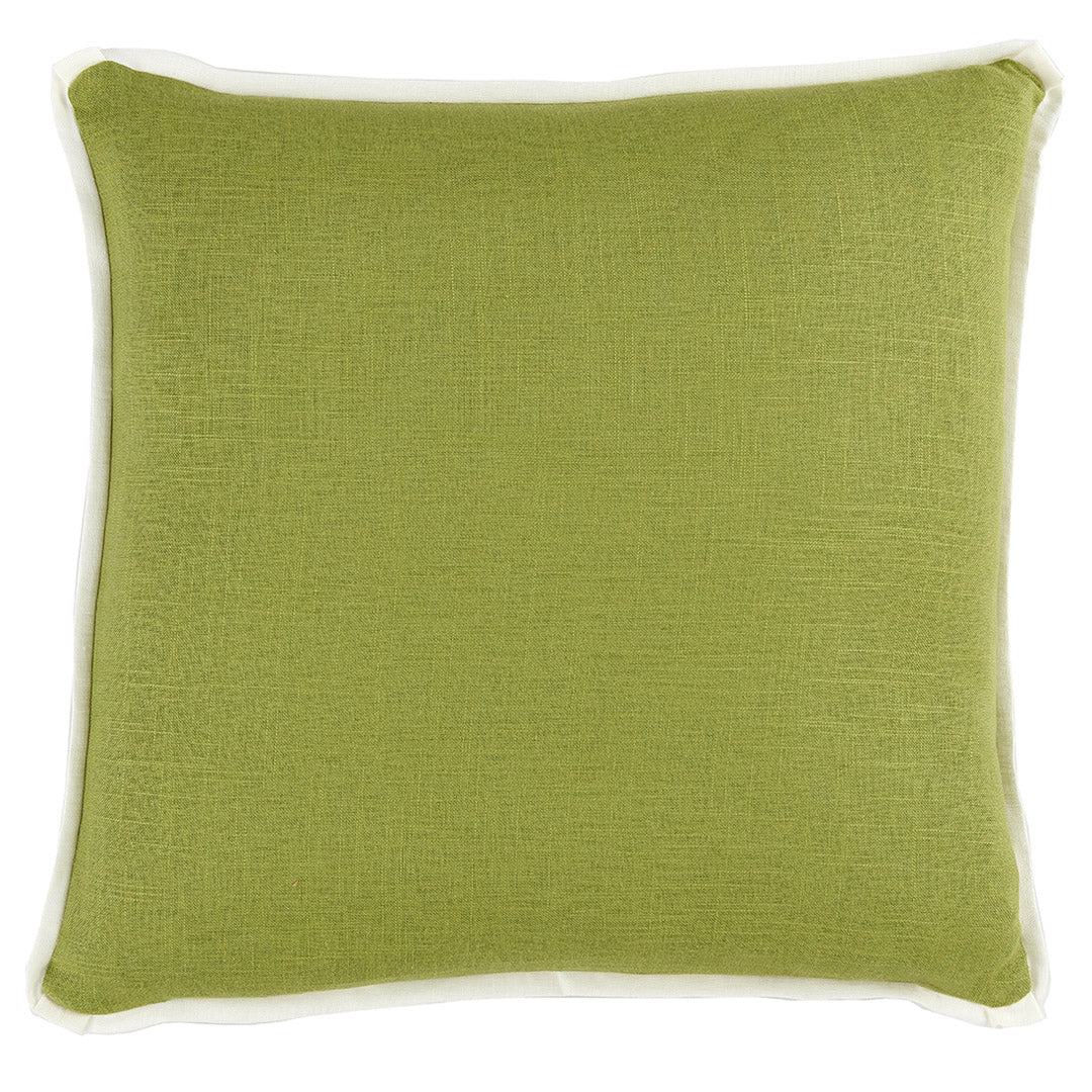 Pillow with Linen with Oyster Butterfly Flange - Leaf