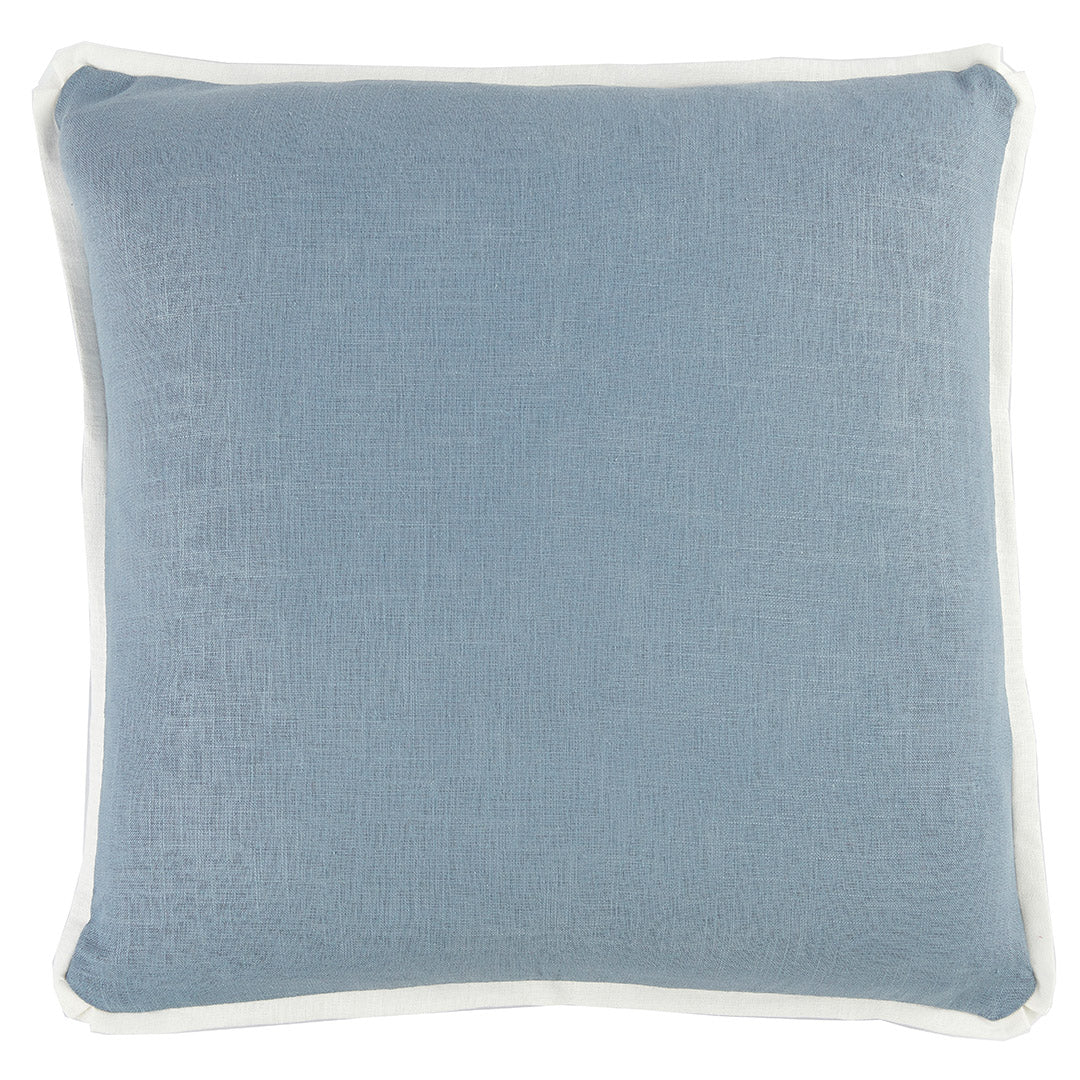 Linen Pillow with Oyster Butterfly Flange - Pool