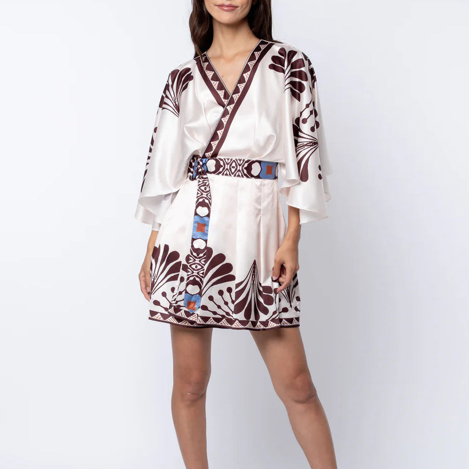Avaele Printed Mini Wrap Dress