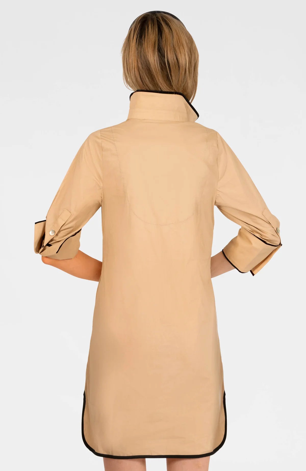 Gretchen Scott Shirt Tails Short Dress - Khaki/Black