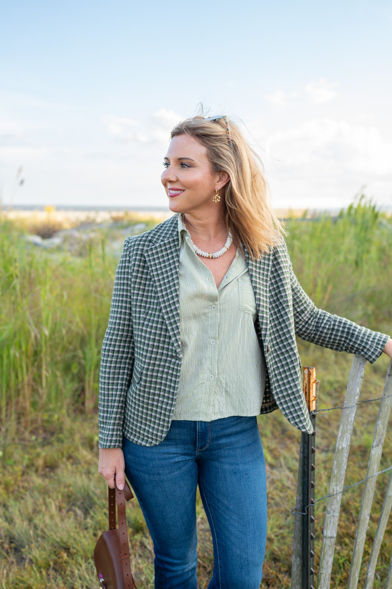 The Little Project Georgia Blazer - Basil