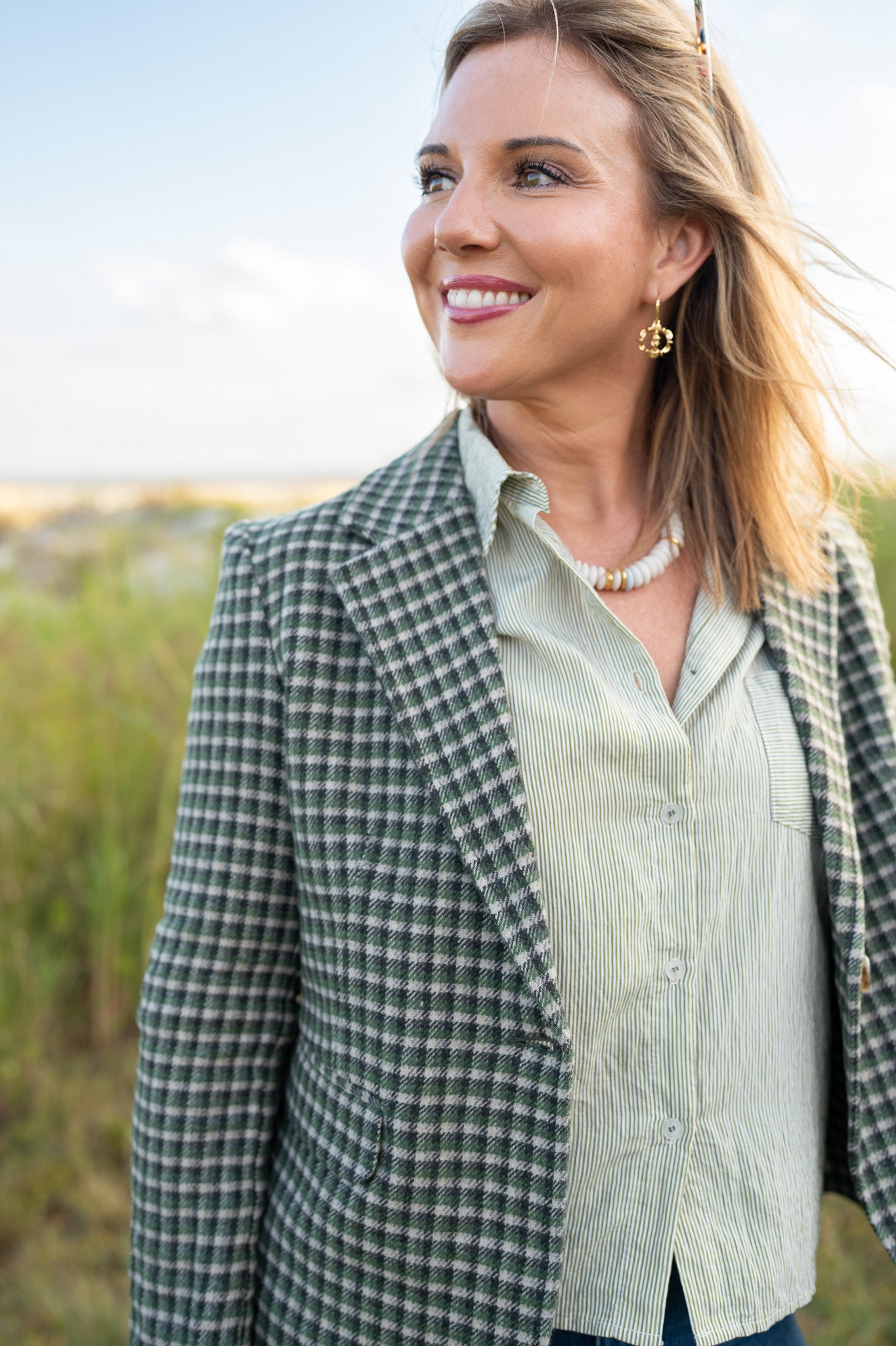 The Little Project Georgia Blazer - Basil