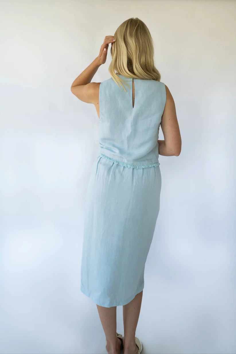 Michelle Faux Wrap Skirt - Pool