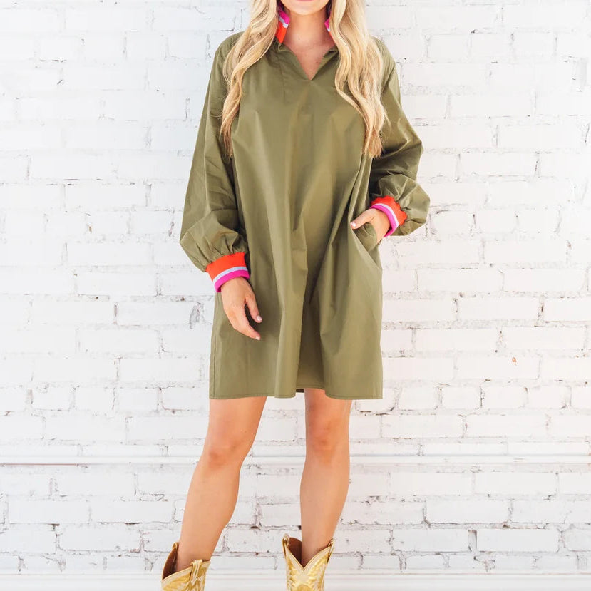 Caryn Lawn Reece Dress | Olive