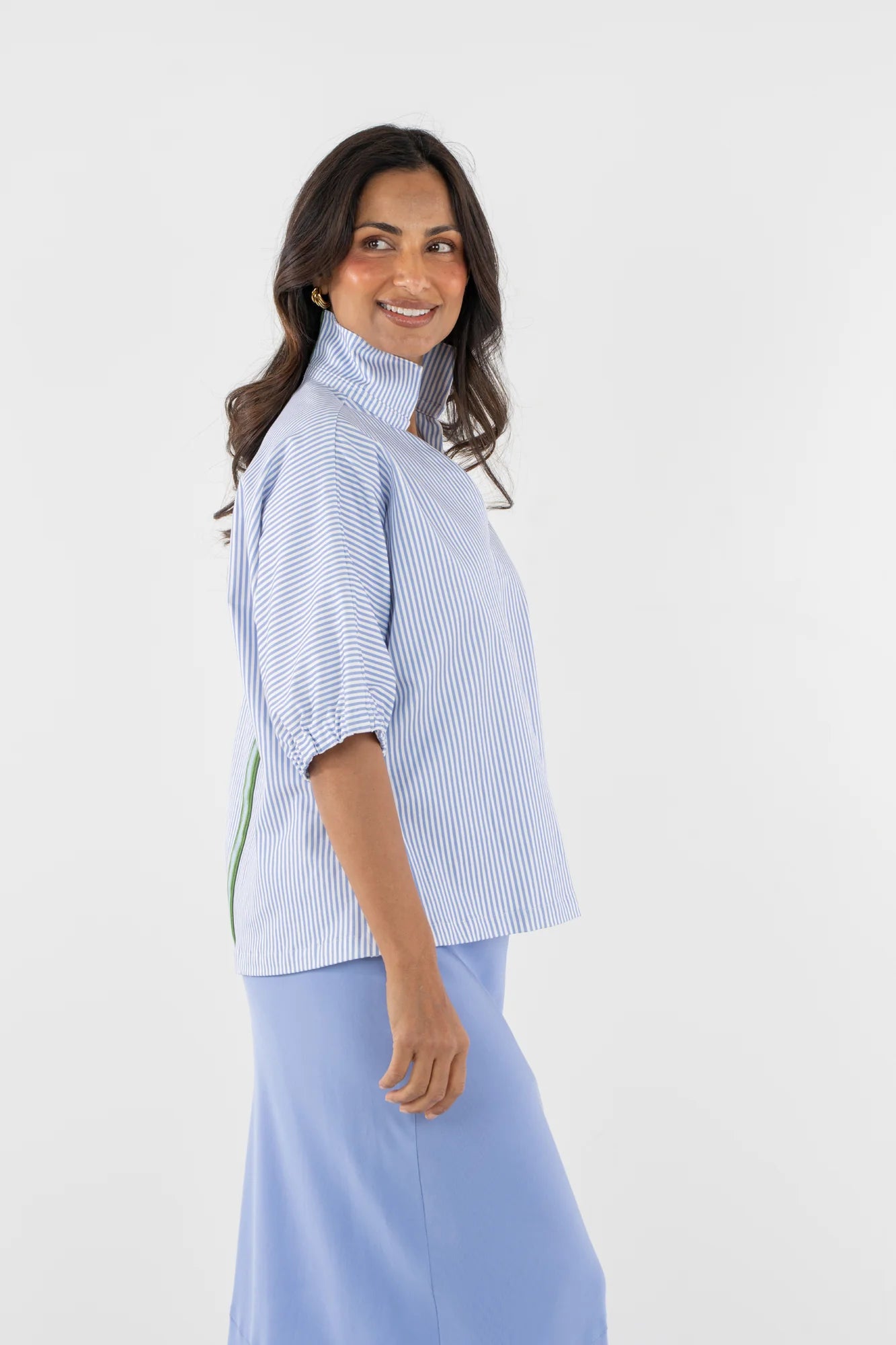 Emily McCarthy Poppy Top - Grapemist Stripe