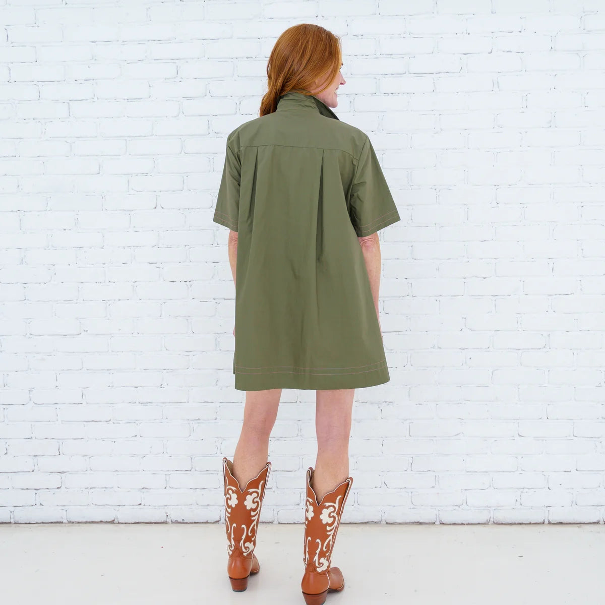 Caryn Lawn Penny Trim Dress | Olive