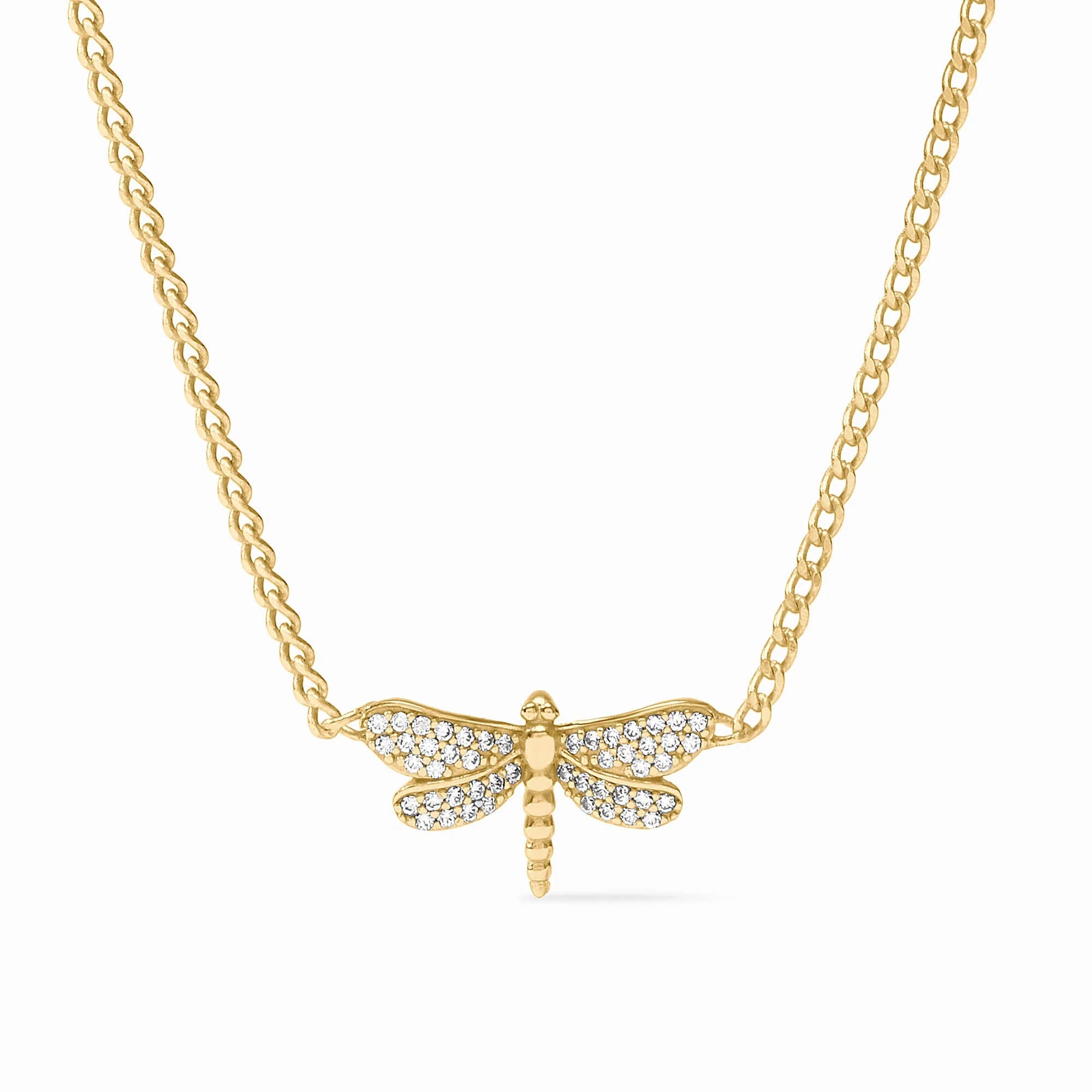 Julie Vos Dragonfly Pave Delicate Necklace