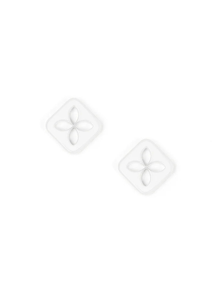 Quatrefoil Cutout Square Earring - (eight colors)