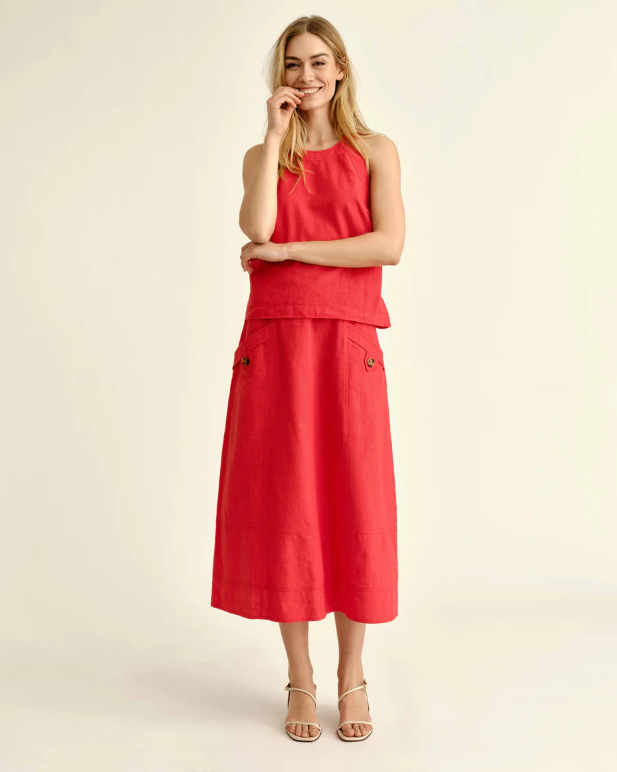 Cartolina Alice Button Skirt-Poppy