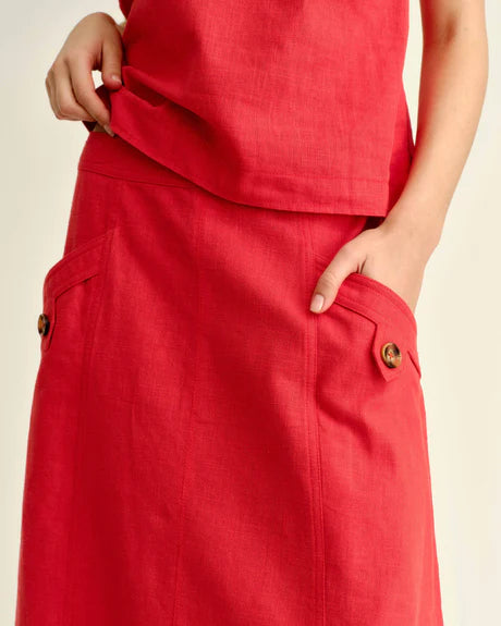 Cartolina Alice Button Skirt-Poppy