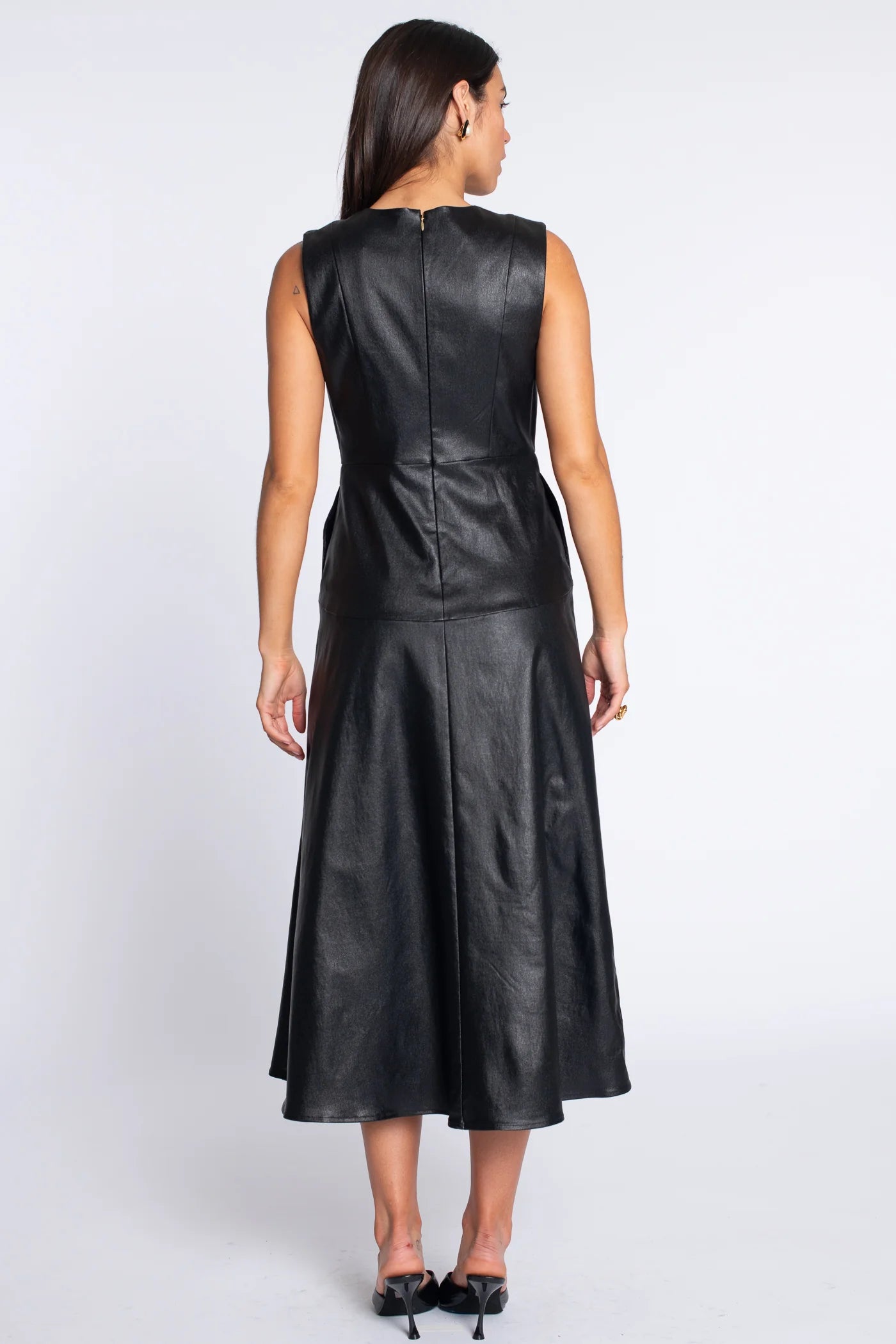 Elizabeth James Claire Dress | Black Metallic Denim