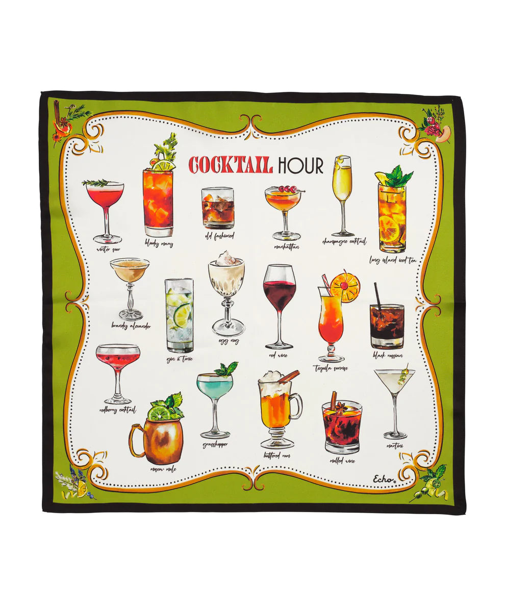 Cocktail Hour Silk Square Scarf
