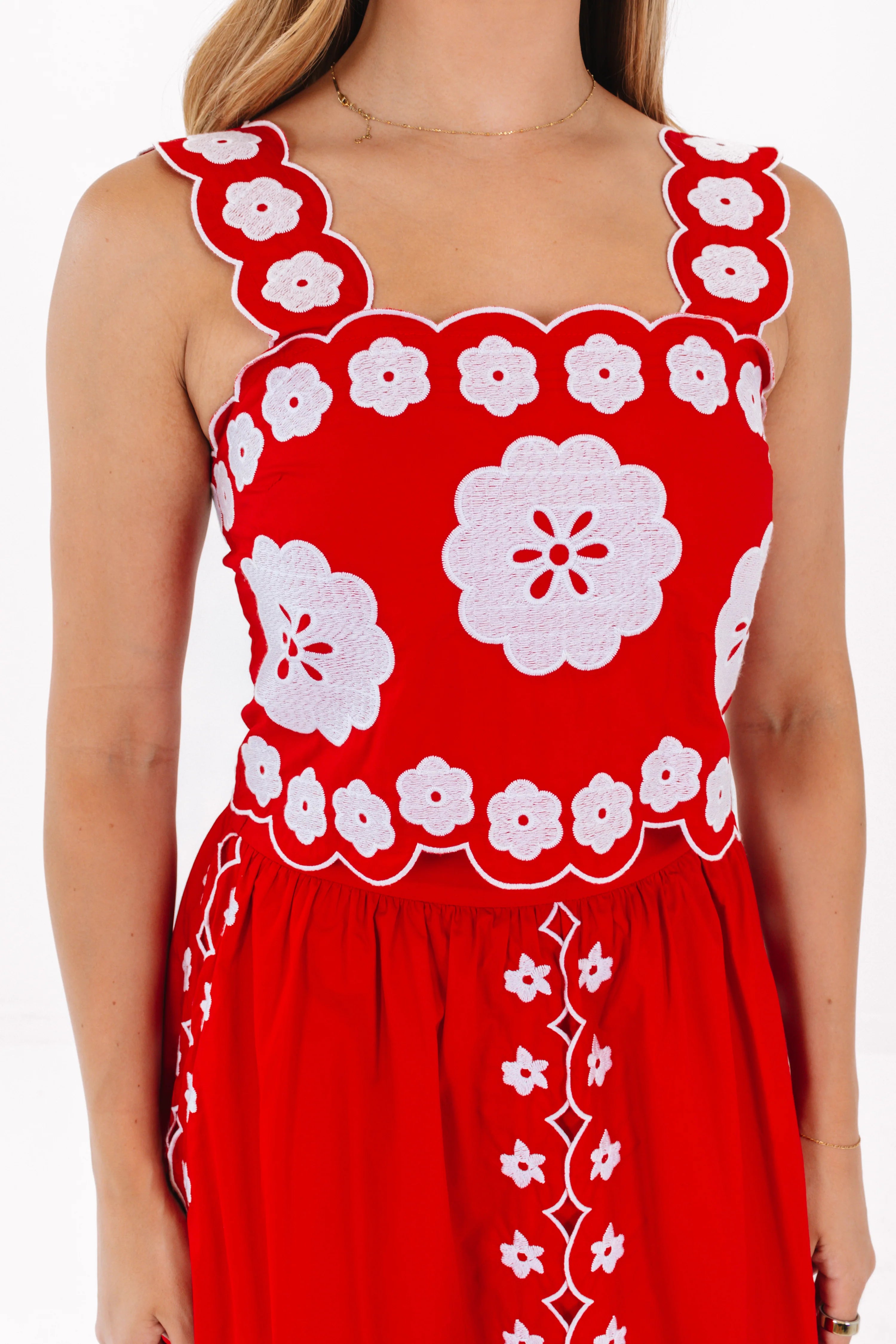 J Marie Ember Midi Skirt Set | Red