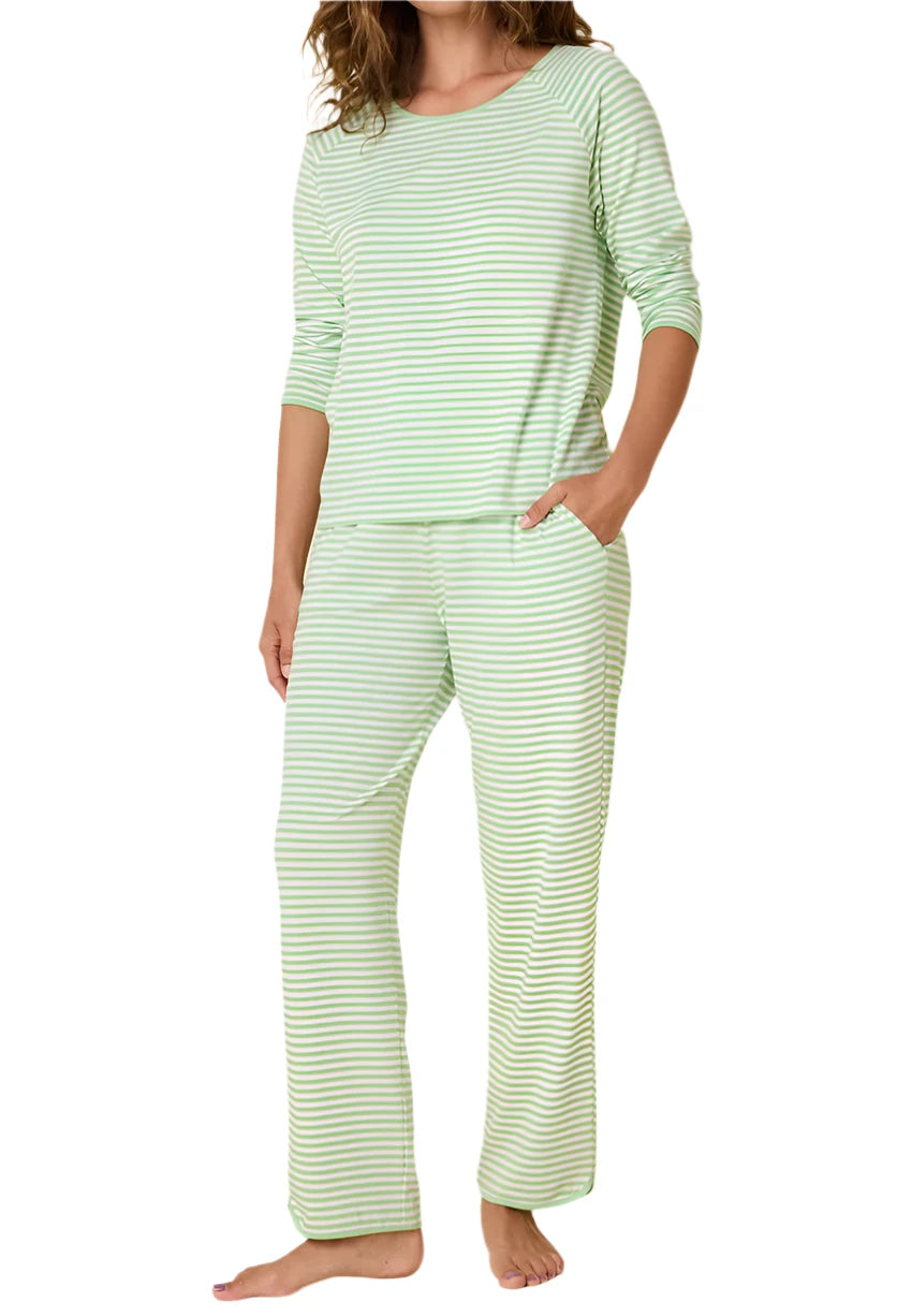 Cat's Pajamas - Green Stripe Pajamas