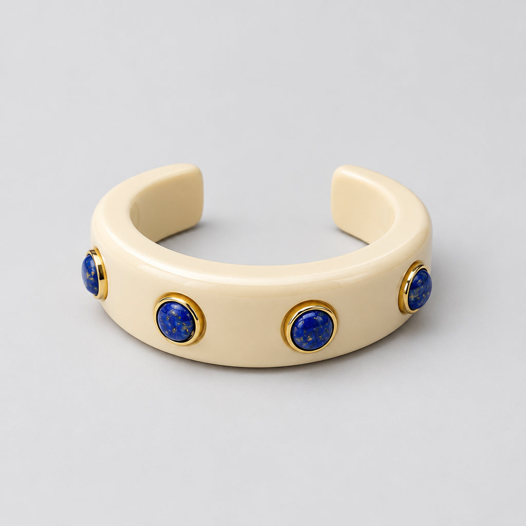 Ivory Resin - Lapis Lazuli Bracelet