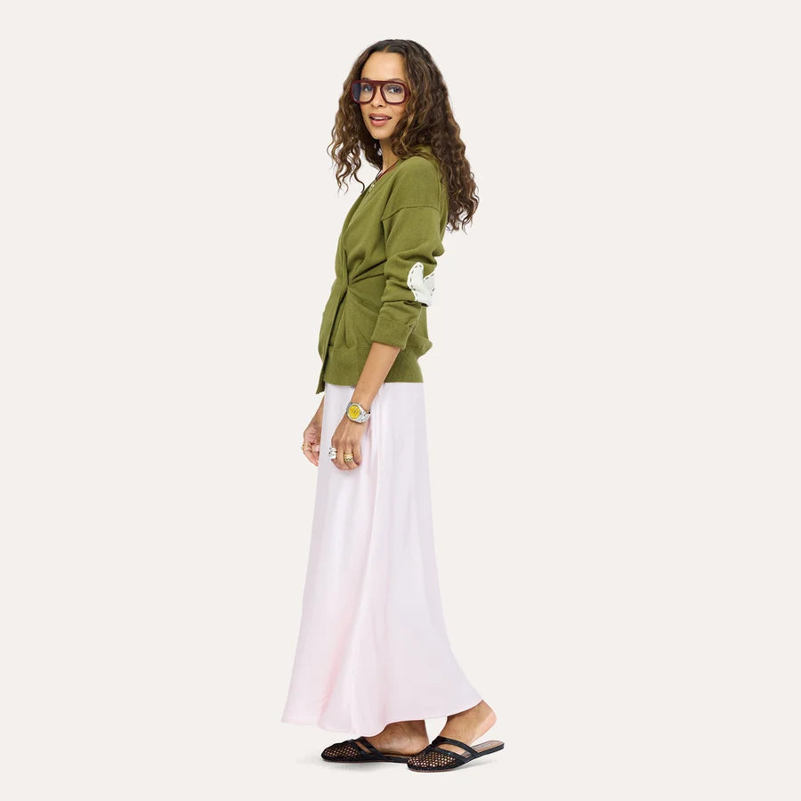 Kerri Rosenthal Jackie Cotton Cardigan | Light Army Green