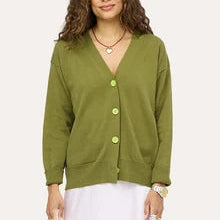 Kerri Rosenthal Jackie Cotton Cardigan | Light Army Green
