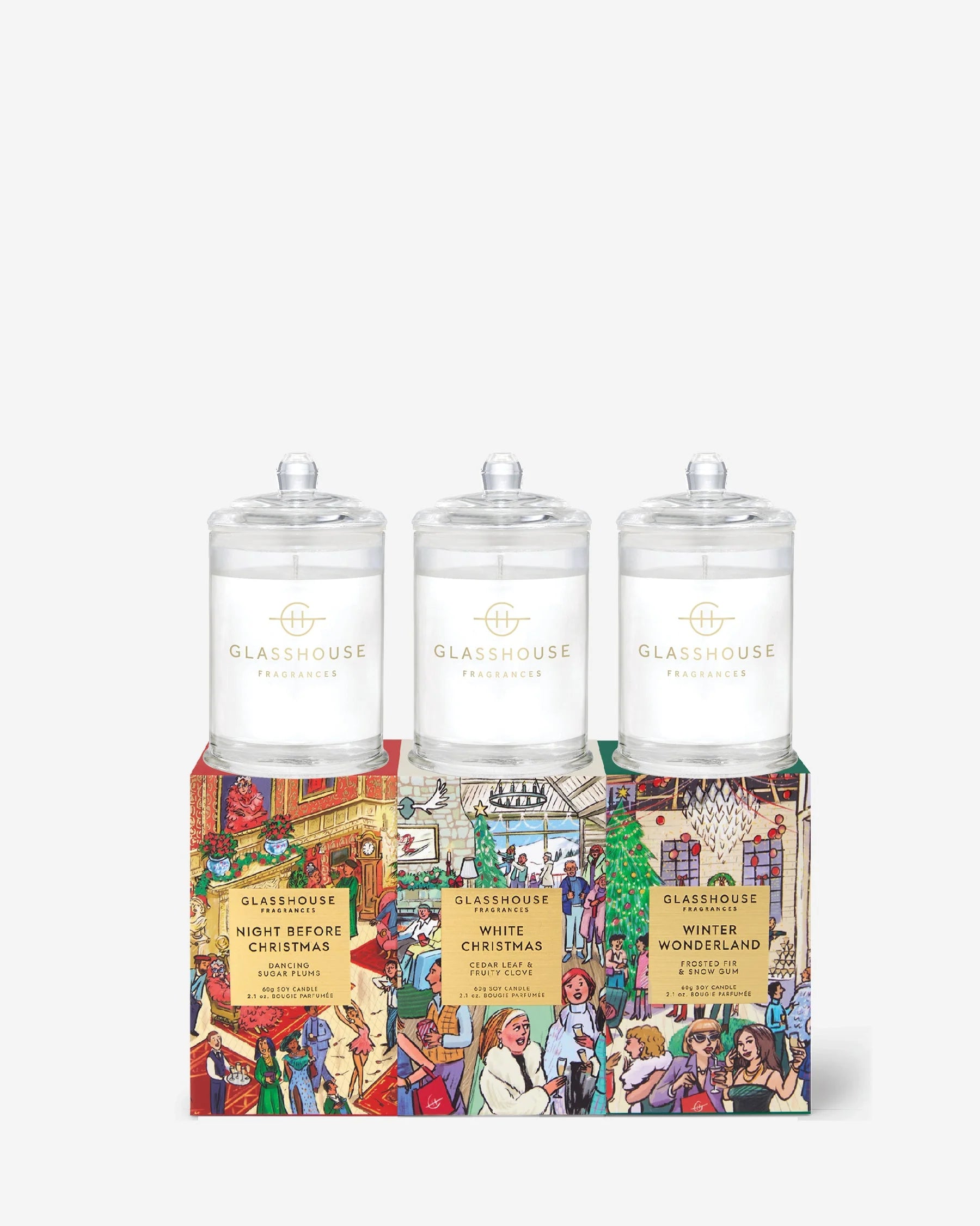 Glasshouse Christmas Trio Candles