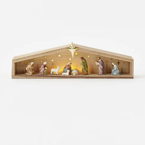 Lit Nativity Scene
