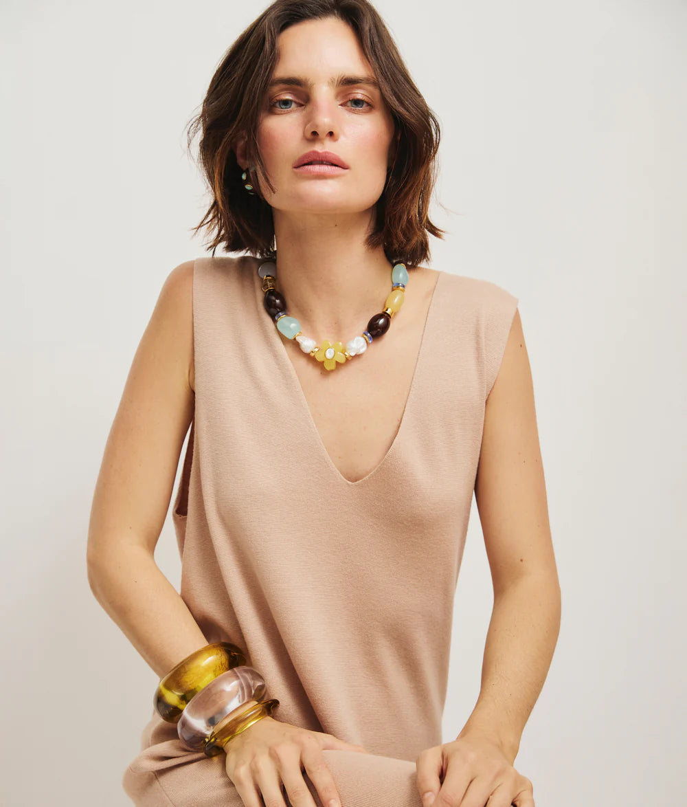 Lizzie Fortunato Mistflower Necklace in Limoncello