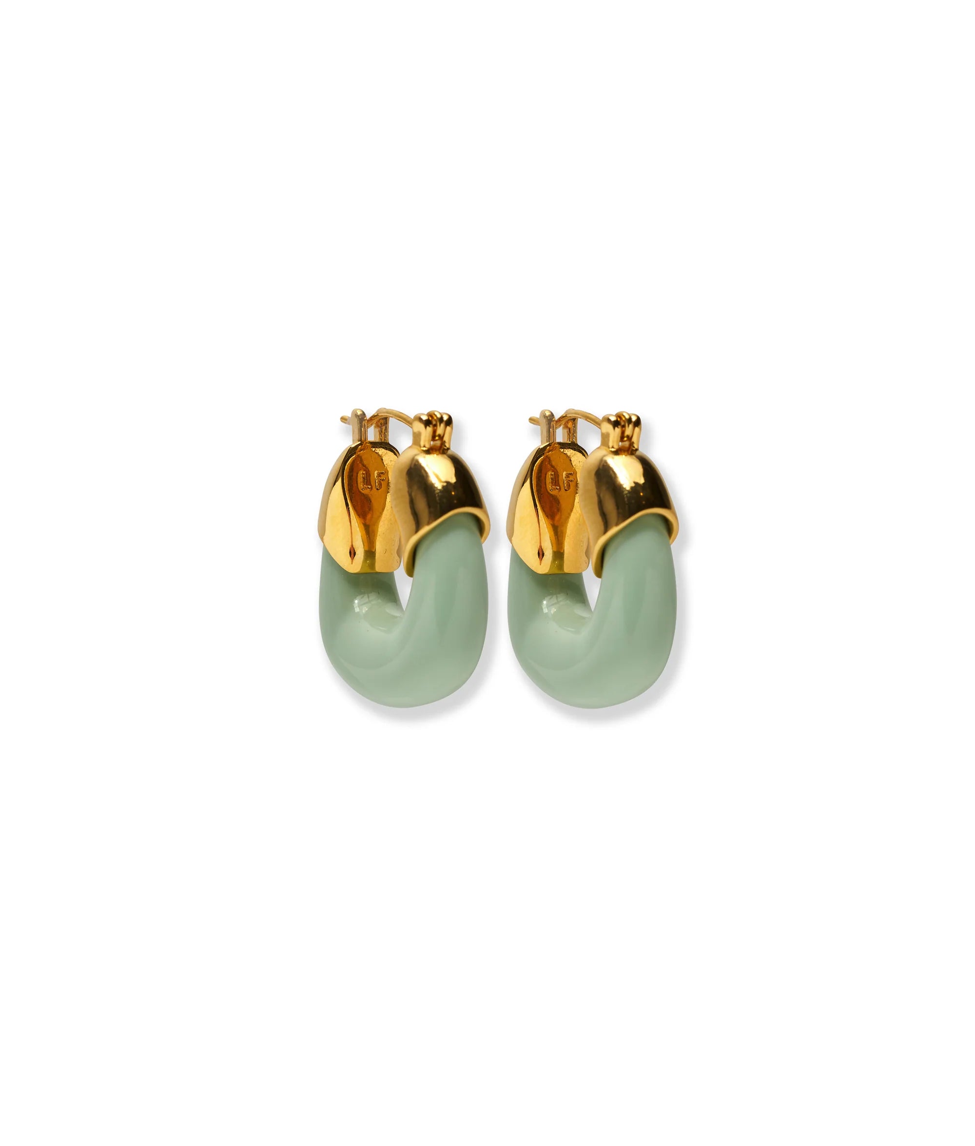 Lizzie Fortunato Mini Organic Hoops in Seafoam