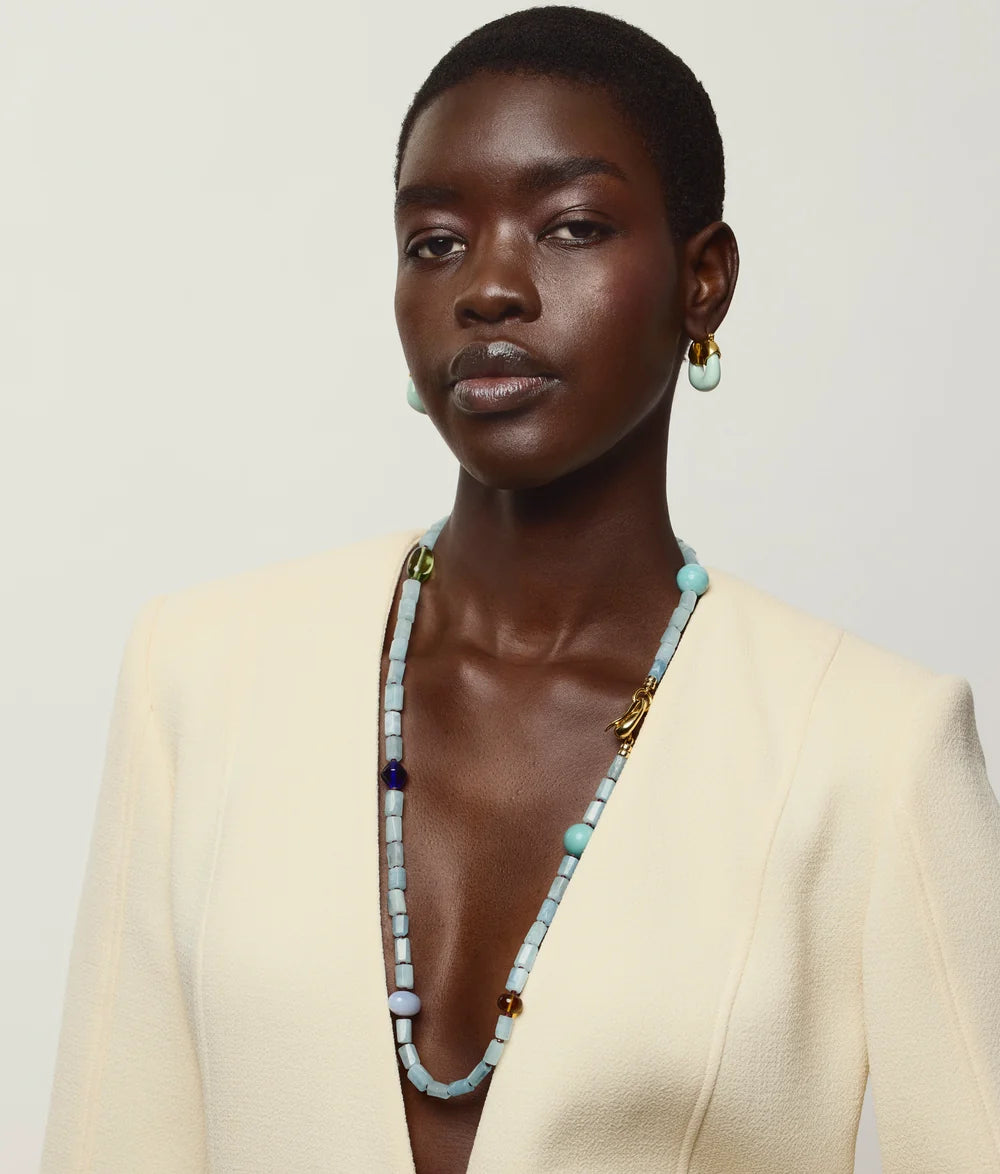 Lizzie Fortunato Mini Organic Hoops in Seafoam